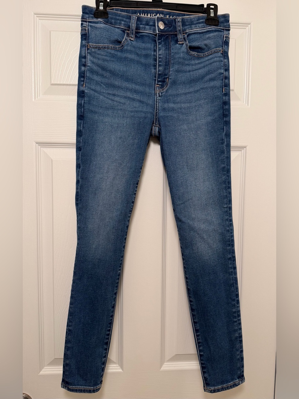 American Eagle Next Level Stretch Medium Blue Skinny Jeans Size 6 Short